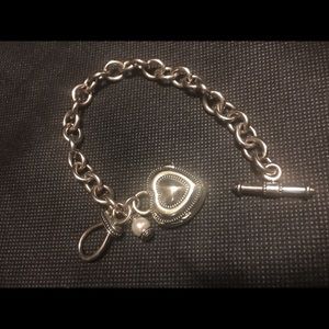Silver Ecclissi 925 heart locket bracelet watch.